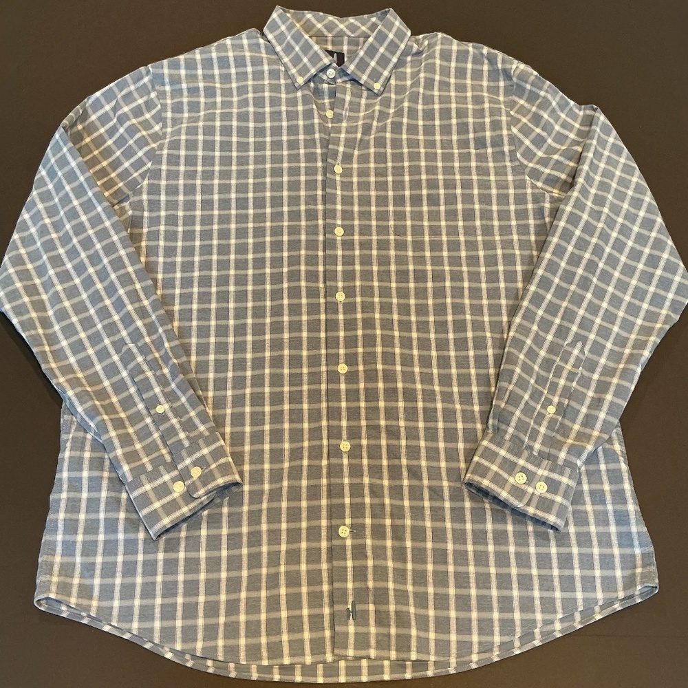 Johnnie-O Gobi Performance Plaid Button-Down Shirt Blue Size XL